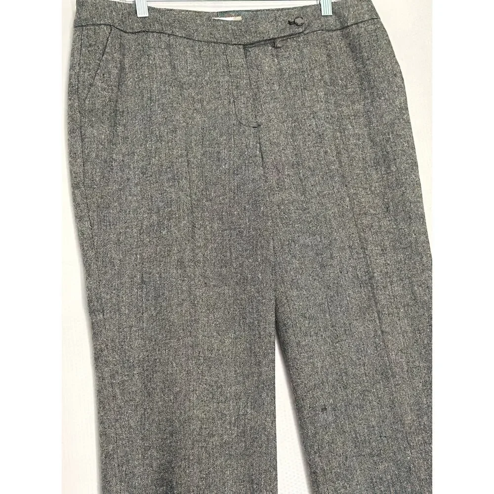 Calvin‎ Klein Wool Blend Dress Pants Gray Lined Straight Leg Women 14